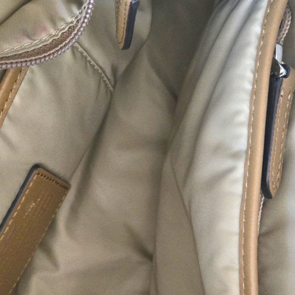 New! Tumi Verona Double Zip Satchel Villa Bag Purse SAND COATED Twill - Picture 13 of 14